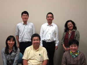 Members of the Research Group: From left to right: Mr. Inoue of Kyoto Sangyo University, Prof. Yoshida, Prof. Yoshida, Prof. Sekine of Doshisha University From left to right: Mr. Tsuchihashi of Doshisha University, Mr. Yamamoto, Research Collaborator, Prof. Iwakuma, Kyoto University